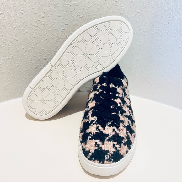 Kate Spade Women’s Lift Tweed Houndstooth Black Rose Sneakers Size 8.5 NEW - Picture 12 of 13